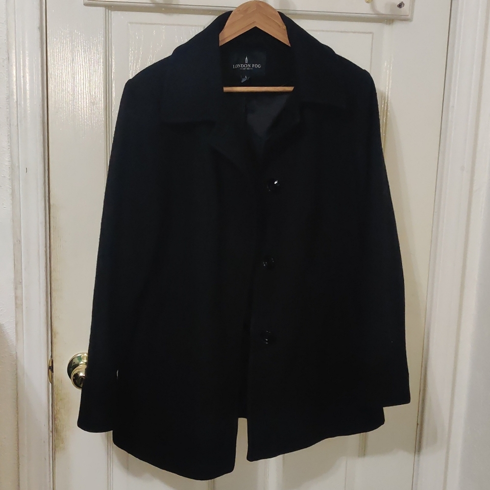 London Fog Peacoat Black 4 button
